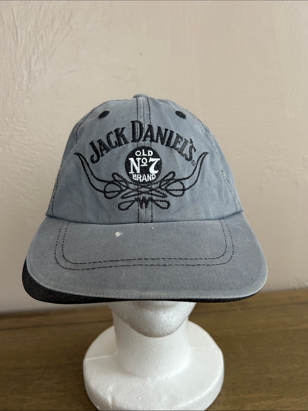 Jack Daniel's Gray Old No.7 Cap Embroidered NFR & Jack Daniels Logo W/Long Horns